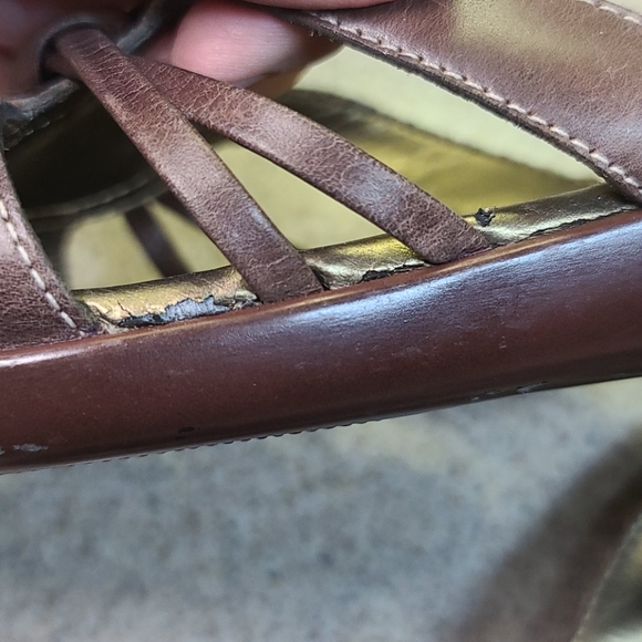 EASYSPIRIT SIZE 7 1/2 M BROWN/ GOLD - Picture 6 of 11